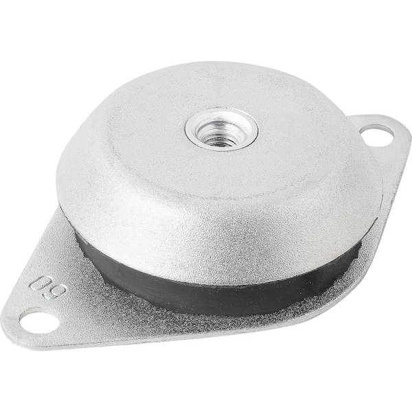 Machine Foot, Form:A Steel, Comp:Elast. Natural Rubber